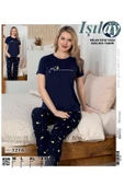Işılay IŞILAY HOMEWEAR terletmeyen yumuşak PREMİUM Milan Kumaş Sıfır yaka kısa kollu pijama takımı - 2