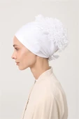 Emproyal Beyaz Topuz Dantelli Bone Sosyete - 2