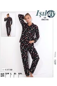 GLİSA IŞILAY Işılay Süet Gömlek Yaka Pijama Takımı - 1