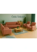 Özlü Home Maksi Çekyat Örtüsü, Kaymaz, Terletmez, Yakmaz, 3+3+1+1 PEMBE - 1