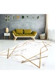 AACAP Mermer Yıldız Desenli , Modern Yıkanabilir, Lastikli Halı Örtüsü - 1