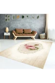 AACAP Pembe Gül Göbekli Modern Halı Örtüsü - 1