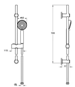 Punto A45252 3F Rail El Duş Seti - 2