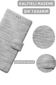 Samsung Galaxy A01 SM-A015F Uyumlu Kart ve Para Bölmeli Standlı Cüzdanlı Kılıf - Gri - 5