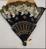 Monalisa Home Otantik Lüks Figürlü Siyah Yelpaze - 1