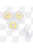 Led Işık Kablosuz Uzaktan Kumandalı Dolap İçi LED Ampul Seti 3'lü, Spot Lamba, Gece Lambası - 4
