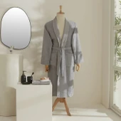 Karaca Home Elroy %100 Pamuk Erkek Bornoz Takımı L-XL Gri - 1