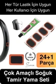 Ekstra Güçlü 24 Parça Kolay Pratik Araba Bisiklet Motosiklet Soğuk Yama Lastik Tamir Yaması Seti - 1