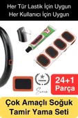 Ekstra Güçlü Araba Bisiklet Motosiklet Soğuk Yama Lastik Tamir Yaması Seti 24 Parça Kolay Pratik - 1