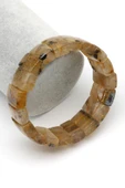 Golden Rutil Kuvars Doğal Taş Bileklik 11 x 17 mm Özel Kesim thumbnail 1