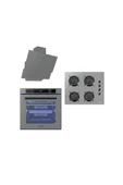 LUXELL PLATINIUM ANKASTRE SET METALIK GRI (A68-SGF3DDT FIRIN+OC88 OCAK+835 DAVLUMBAZ) - 1