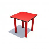 Metal Ayaklı Kare Çocuk odası Anaokulu Kreş Eğitici Zeka Geliştiren Montessori Masa 60x60 Kırmızı - 1