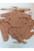 Bilge Trend Erkek Bebek KAHVE WAFFLE 7 Parça Hastane Çıkışı Zıbın Seti - 1