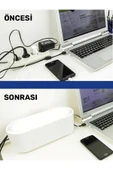 Siyah Kablo Düzenleyici Çoklu Priz Kutusu Kablo Organizer - 2