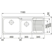 Franke Galassia Gax 621 Sol Damlalıklı 2 Gözlü Paslanmaz Çelik Mutfak EviyeSİ 50x116cm - 2