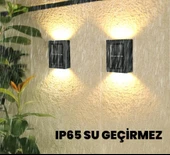 UpWay Güneş Enerjili Çift Taraflı Dekoratif Duvar Lambası Solar Aplik 2 Adet - 4