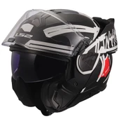 LS2 ADVANT 2 TAPE MAT SİYAH-BEYAZ KASK thumbnail 6