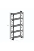Kitaplık 5 Raflı Beyaz 180 Cm - 3