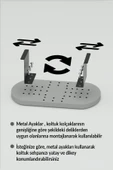 Yan Sehpa Ayarlanabilir Tepsi OVAL Dekoratif Modern Yatay Dikey Koltuk Sehpası KREM - 2