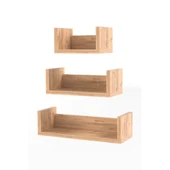 Duvar Rafı Dekoratif U Raf Ceviz - 3