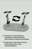Yan Sehpa Ayarlanabilir Tepsi OVAL Dekoratif Modern Yatay Dikey Koltuk Sehpası EFES - 4