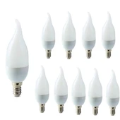 10 Adet Çok Kaliteli E14 Duy 5 Watt, 4200 Kelvin Beyaz Işık Led Ampul, Avize Şamdan Ampulü Mum Ampul - 6