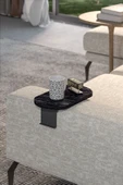 Yan Sehpa Ayarlanabilir Tepsi OVAL Dekoratif Modern Yatay Dikey Koltuk Sehpası BENDİR - 1