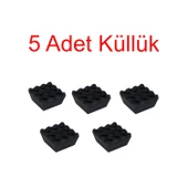 5 Adet Küllük Izgara Küllük Siyah Melamin Kül Tablası - 1