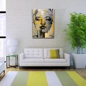 Dekoratif Karakalem Soyut Kadın Portresi Kanvas Tablo 50 x 70 - 2