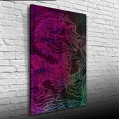 Ejderha Çizimi Mor Tonlarda Kanvas Tablo 50 x 70 - 3