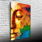 Soyut, Turuncu Renkler Kadın Portresi Kanvas Tablo 50 x 70 thumbnail 3