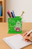 Ahşap Masaüstü Kalemlik Sevimli Avakado Geyik Desenli Yeşil - 1 Adet thumbnail 1