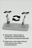 Yan Sehpa Ayarlanabilir Tepsi DİKDÖRTGEN Dekoratif Modern Yatay Dikey Koltuk Sehpası EFES - 4