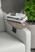 Yan Sehpa Ayarlanabilir Tepsi OVAL Dekoratif Modern Yatay Dikey Koltuk Sehpası GORDİON - 3