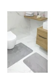 2'li Kaydırmaz Peluş Banyo Paspası Banyo Klozet Takımı Klozet Paspas Takımı - 10