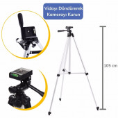 360 Derece Ayarlanabilir Profesyonel Fotoğraf Makinası Tripod 102 cm - 5