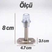 Kapı Stoperi 5 ADET Tamponu Gümüş Krom 8 cm Metal Kapı Durdurucu Tutucu Kapı Altı Üstü Kolu Stopu - 3