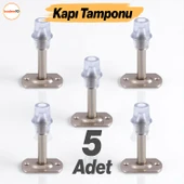 Kapı Stoperi 5 ADET Tamponu Gümüş Krom 8 cm Metal Kapı Durdurucu Tutucu Kapı Altı Üstü Kolu Stopu - 1