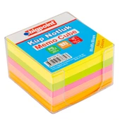 Bigpoint BP129-20 Küp Blok Notluk Neon Renkli 8x8cm, 450 Yaprak - 1