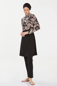 Rozamay 9224 Siyah Tam Boy Lycralı Dijital Desen Tesettür Mayo thumbnail 3