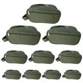 KARCAMP 10'lu Tıraş Çantası Aksesuar Çantası Asker Çantası Makyaj Çantası Kalemlik (Haki) - 1