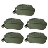 KARMCAMP 5'li Tıraş Çantası Aksesuar Çantası Asker Çantası Makyaj Çantası Kalemlik (Haki) - 1