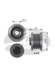 Gates OAP7144 Alternatör Kasnagı Astra J Insıgnıa Adam Zafıra Tourer C Aveo Cruze Bmw 5 E60-e61 520d 6 Knl - 1