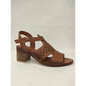 VENÜS 1857209Y KADIN DERİ TOPUKLU SANDALET - 1