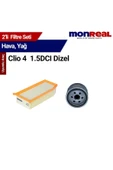 Monreal 2 Clio 4 1.5DCI Dizel Filtre Seti (Hava-Yağ) - - 1