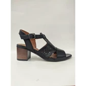 VENÜS 1857209Y KADIN DERİ TOPUKLU SANDALET - 4