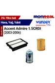 Monreal 3 Accent Admire 1.5 CRDI Dizel 200-2006 (Hava-Yağ-Yakıt) - -WUNDER - 1