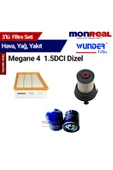 Monreal 3 Megane 4 1.5DCI Dizel Filtre Seti (Hava-Yağ-Yakıt) - -WUNDER - 1