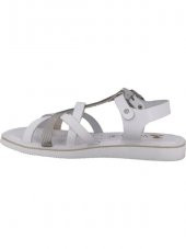 VENÜS 20980208 HAFİF DÜZ TABAN KADIN DERİ SANDALET - 7