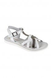 VENÜS 20980208 HAFİF DÜZ TABAN KADIN DERİ SANDALET - 9